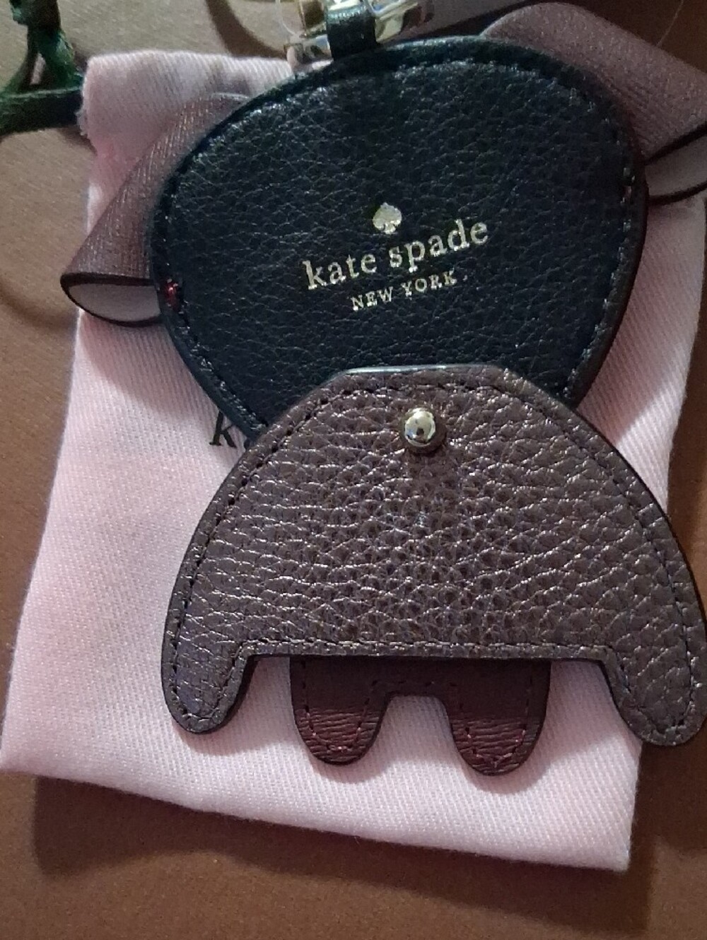 kate spade Floral Puppy Keychain Charm - Brown, Pink, White - Picture 4 of 6